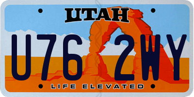 UT license plate U762WY