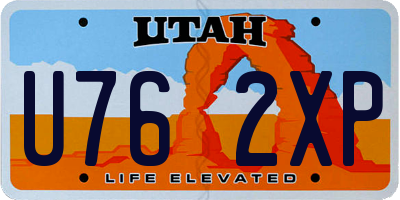 UT license plate U762XP