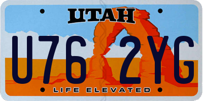 UT license plate U762YG