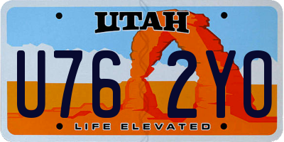 UT license plate U762YO