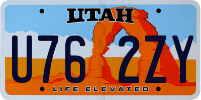 UT license plate U762ZY