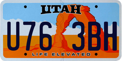 UT license plate U763BH