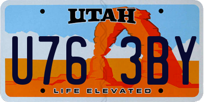 UT license plate U763BY