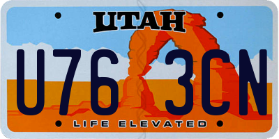 UT license plate U763CN