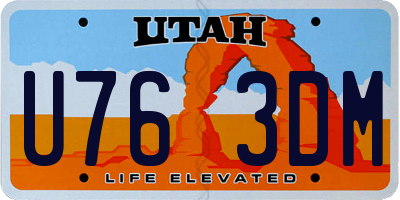 UT license plate U763DM