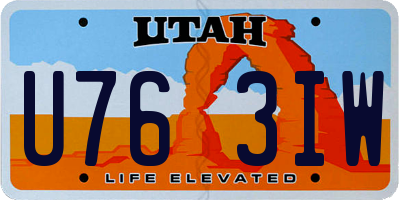 UT license plate U763IW