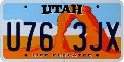 UT license plate U763JX