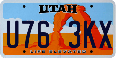 UT license plate U763KX