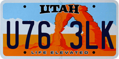 UT license plate U763LK