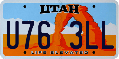 UT license plate U763LL