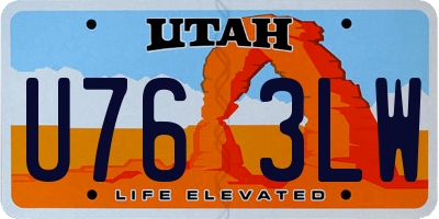 UT license plate U763LW