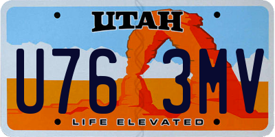 UT license plate U763MV