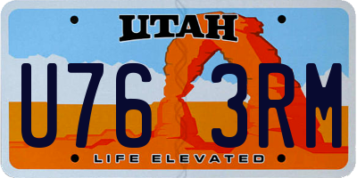 UT license plate U763RM