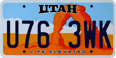 UT license plate U763WK