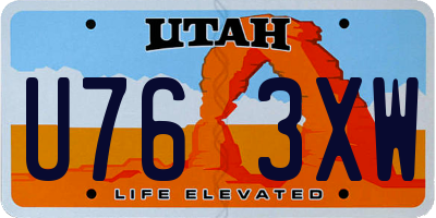 UT license plate U763XW