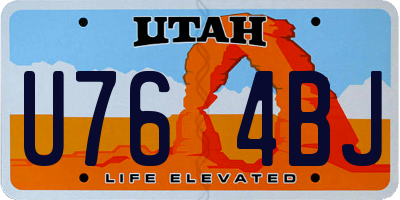 UT license plate U764BJ