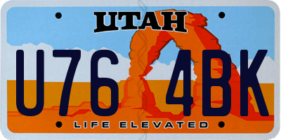 UT license plate U764BK