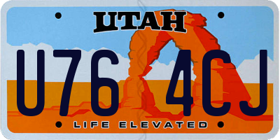 UT license plate U764CJ