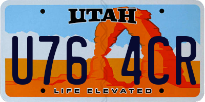UT license plate U764CR