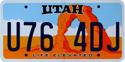 UT license plate U764DJ