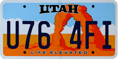 UT license plate U764FI