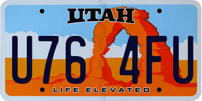 UT license plate U764FU