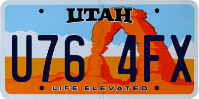 UT license plate U764FX