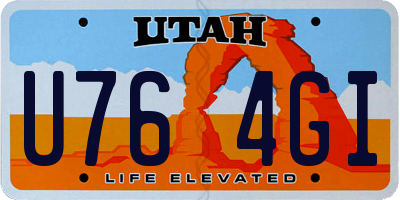 UT license plate U764GI