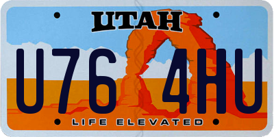 UT license plate U764HU