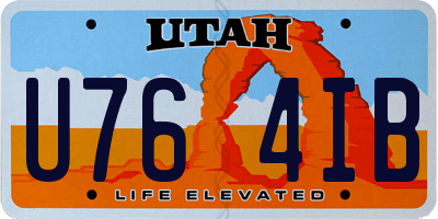 UT license plate U764IB