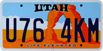 UT license plate U764KM
