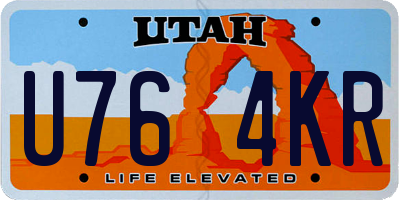 UT license plate U764KR