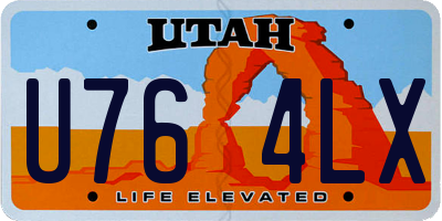 UT license plate U764LX