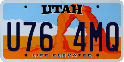 UT license plate U764MQ
