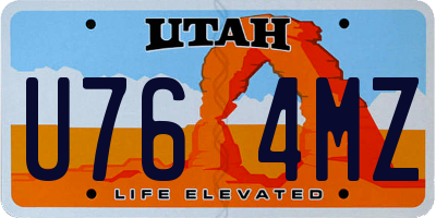 UT license plate U764MZ