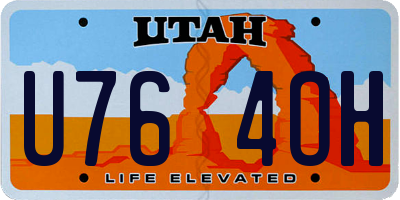 UT license plate U764OH