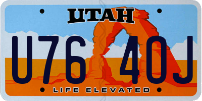 UT license plate U764OJ