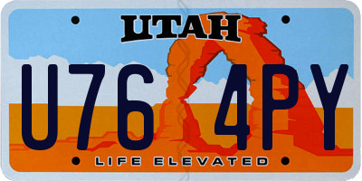 UT license plate U764PY
