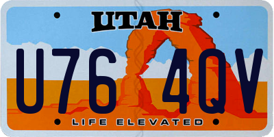 UT license plate U764QV