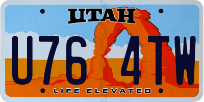 UT license plate U764TW