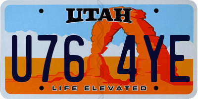 UT license plate U764YE