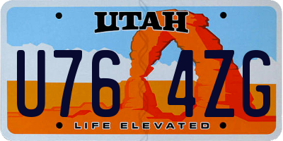 UT license plate U764ZG