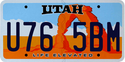 UT license plate U765BM
