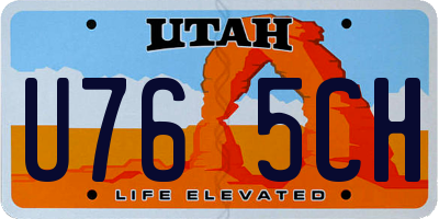 UT license plate U765CH