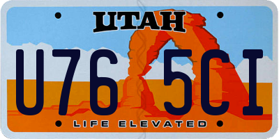 UT license plate U765CI