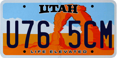 UT license plate U765CM