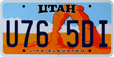 UT license plate U765DI