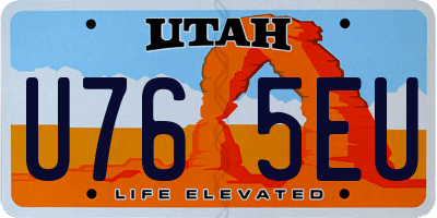 UT license plate U765EU