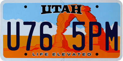 UT license plate U765PM
