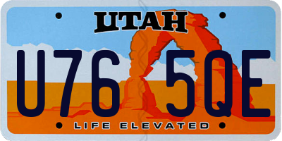 UT license plate U765QE